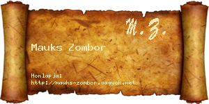 Mauks Zombor névjegykártya